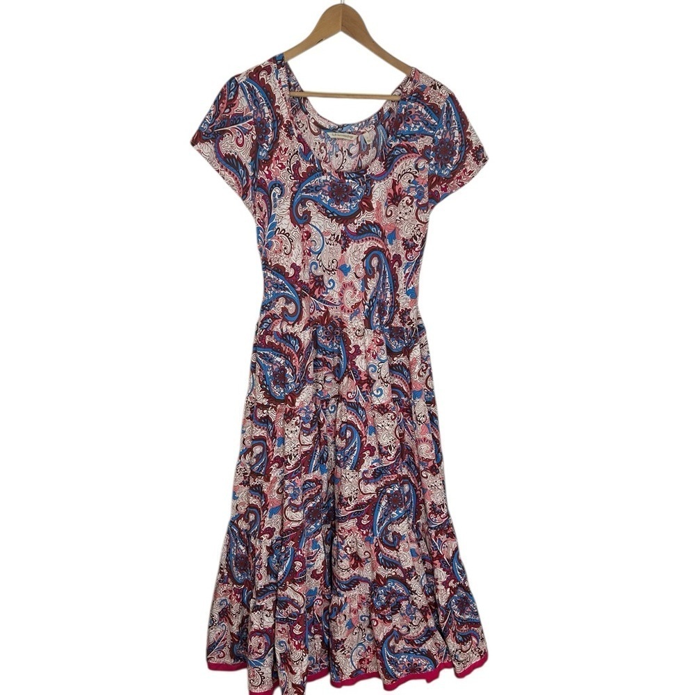 Soft Surroundings Size L Kara Paisley Maxi Dress Multicolor Boho Cottagecore - Picture 2 of 13